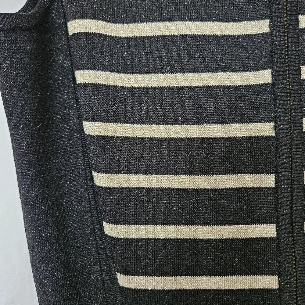 J.McLaughlin Emilie Dress Womens XS Sleeveless Knit Black/Gold Metallic Tank